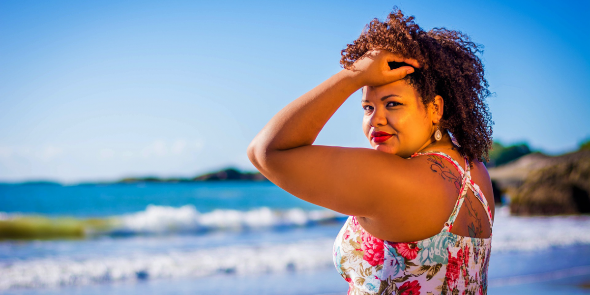 Model at the beach