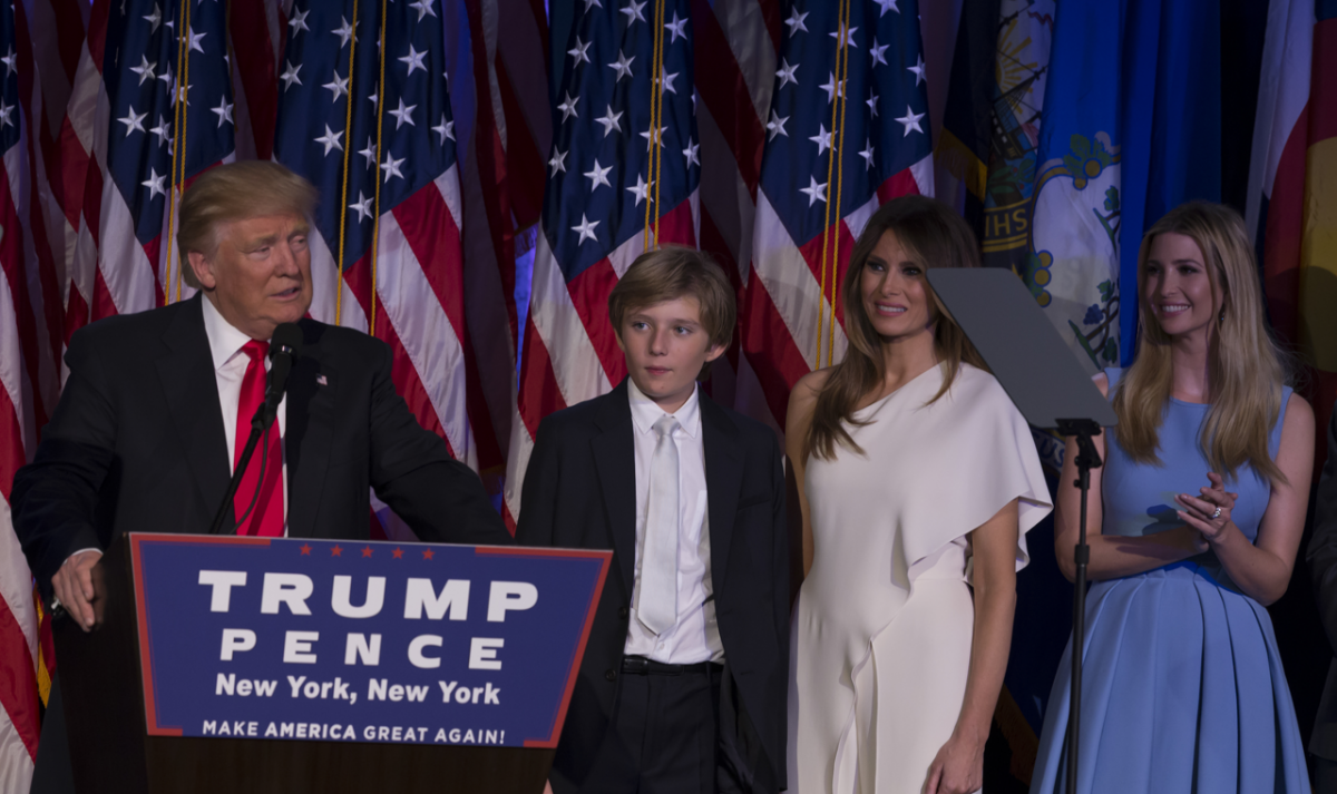 Melania and Donald Trump and family